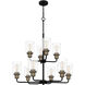 Cox 10 Light 30 inch Matte Black Chandelier Ceiling Light