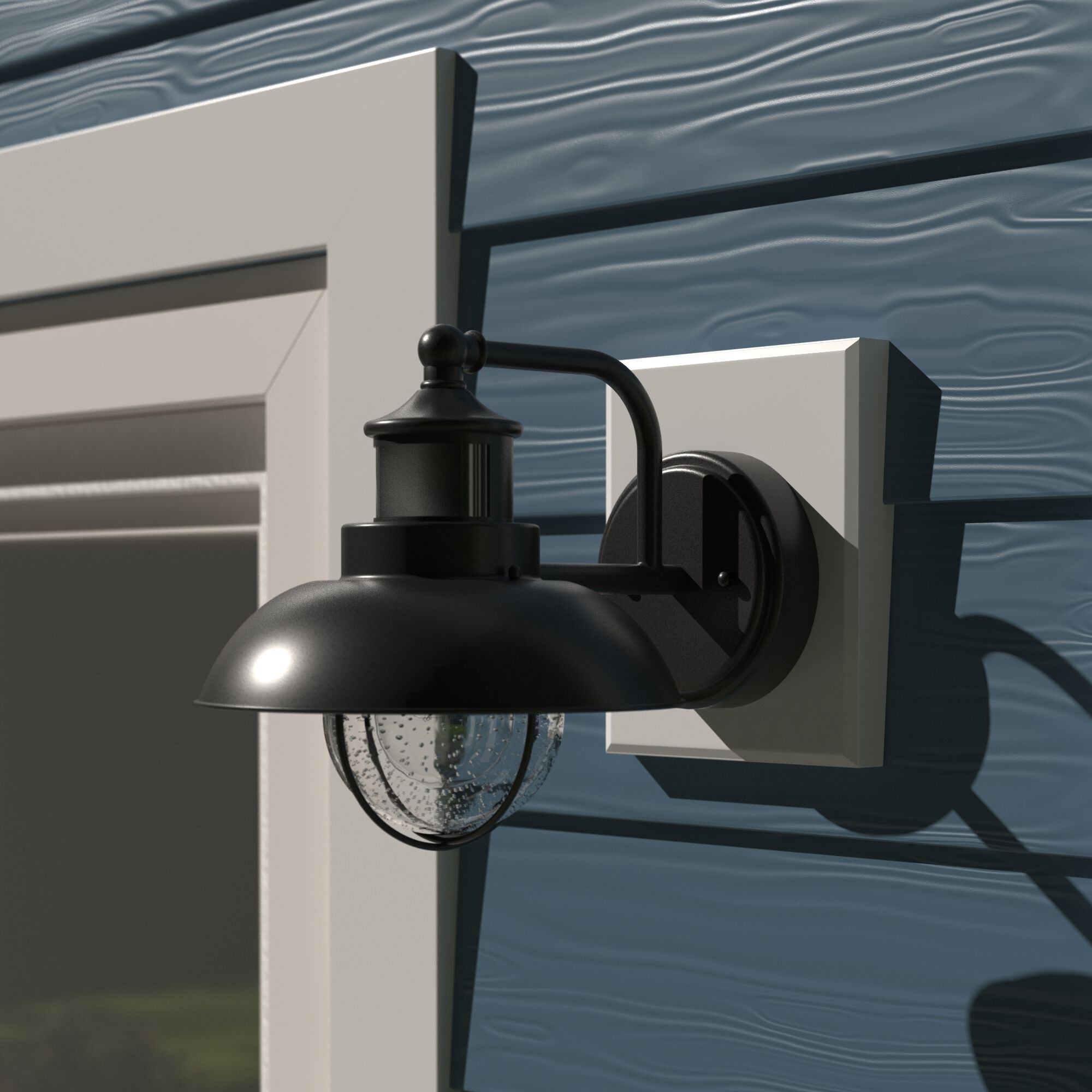 Harwich Textured Black Outdoor Motion Sensor