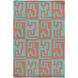 Frontier 36 X 24 inch Dark Brown, Teal Rug