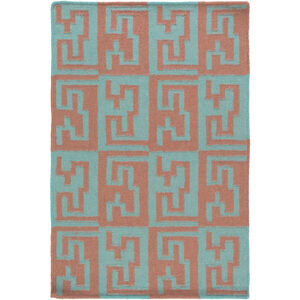 Frontier 36 X 24 inch Dark Brown, Teal Rug
