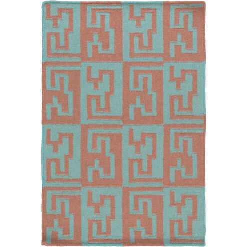 Frontier 36 X 24 inch Dark Brown, Teal Rug