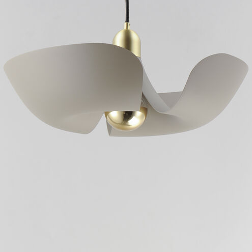 Poppy LED 17.75 inch Silver Gold with Satin Brass Single Pendant Ceiling Light in Silver Gold and Satin Brass