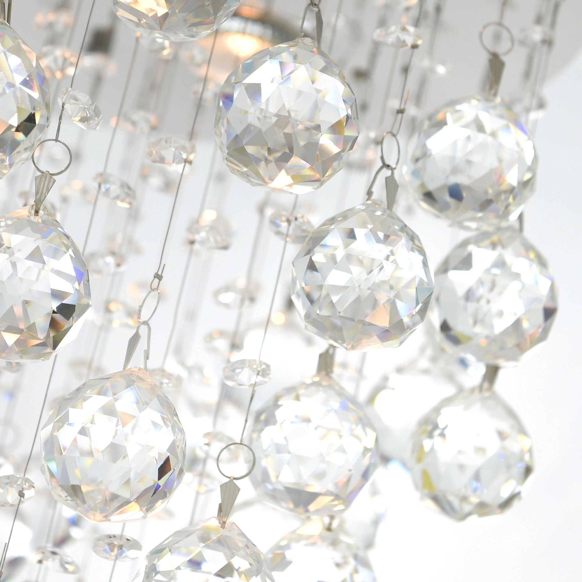 Rain Drop 5 Light 16 inch Chrome Flush Mount Ceiling Light