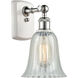 Ballston Hanover LED 6.25 inch White and Polished Chrome Sconce Wall Light in Mouchette Glass, Ballston