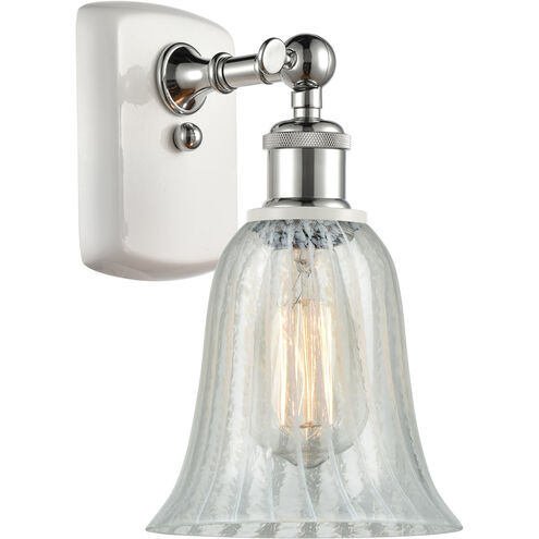 Ballston Hanover LED 6.25 inch White and Polished Chrome Sconce Wall Light in Mouchette Glass, Ballston