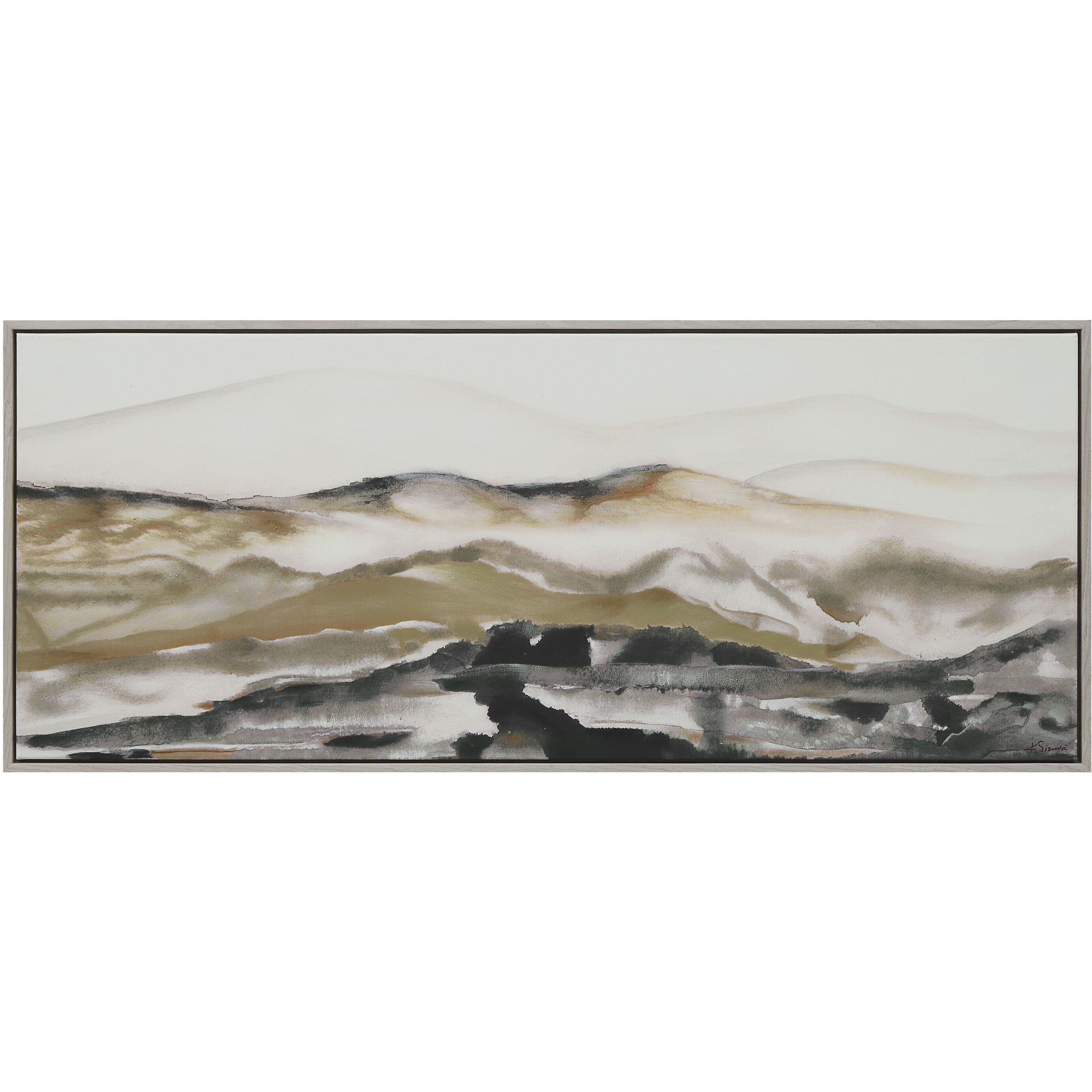 Campsis Multicolor and Cream Canvas Art