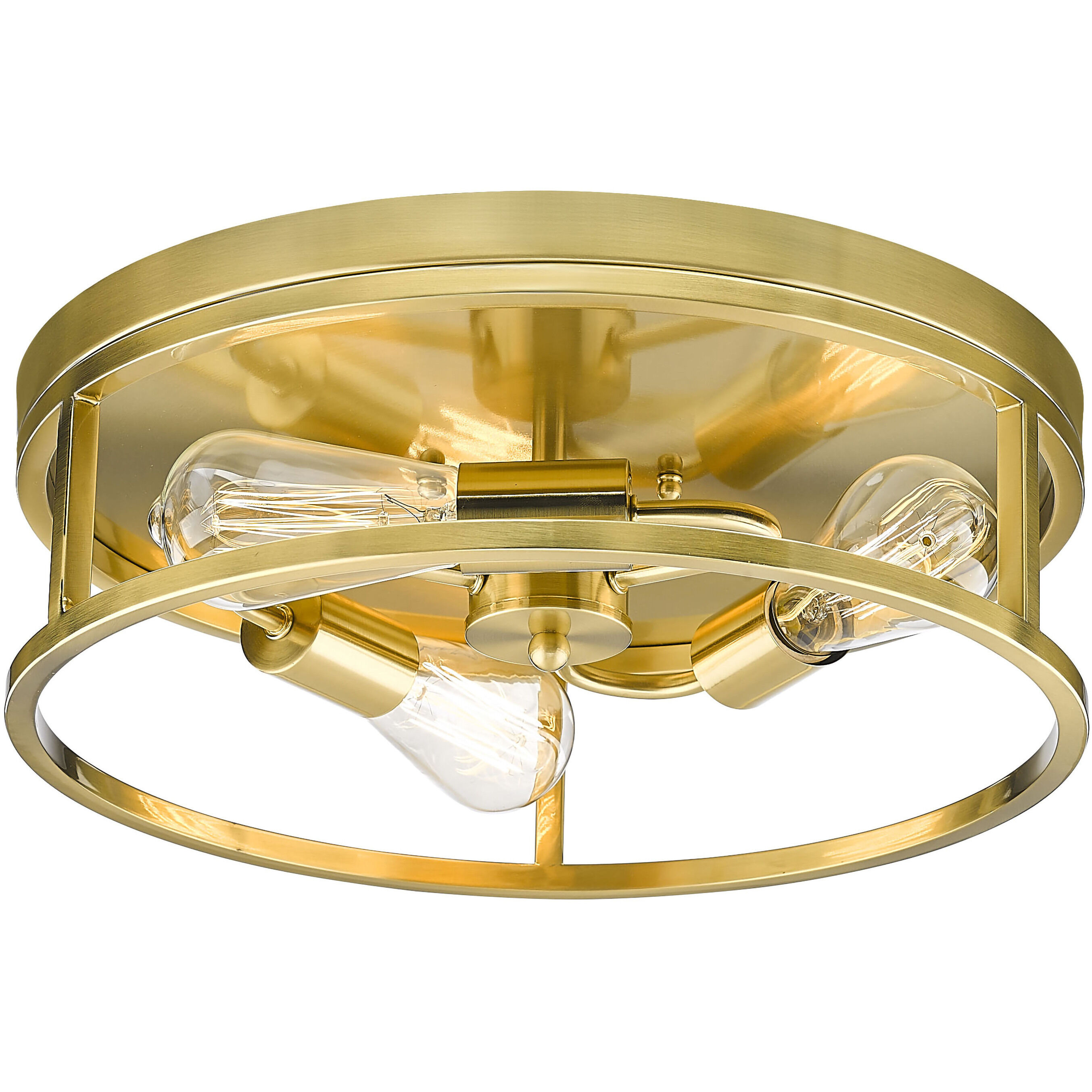 Canada 3 Light 16 inch Gold Flush Mount Ceiling Light