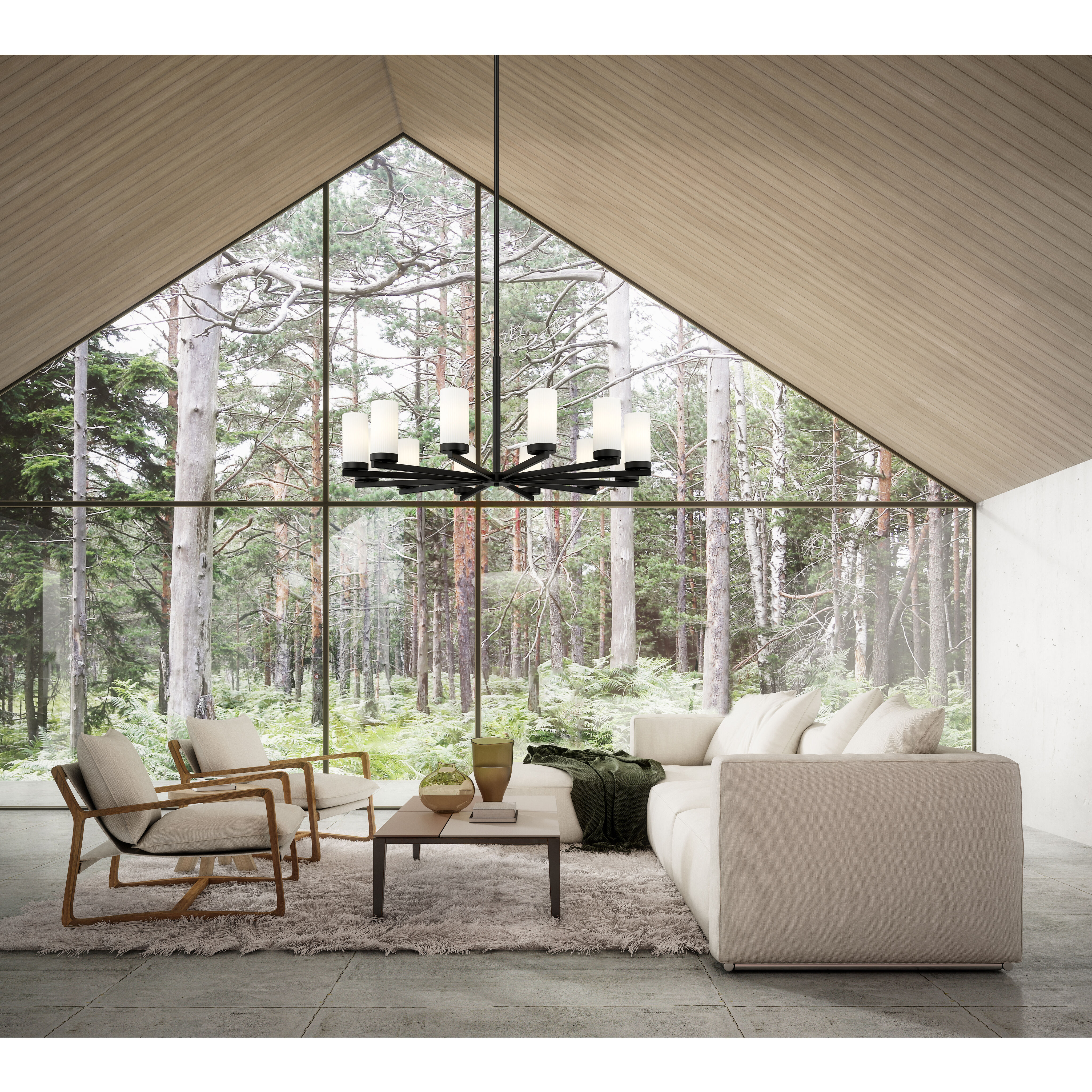 Danica 12 Light 39 inch Matte Black Chandelier Ceiling Light