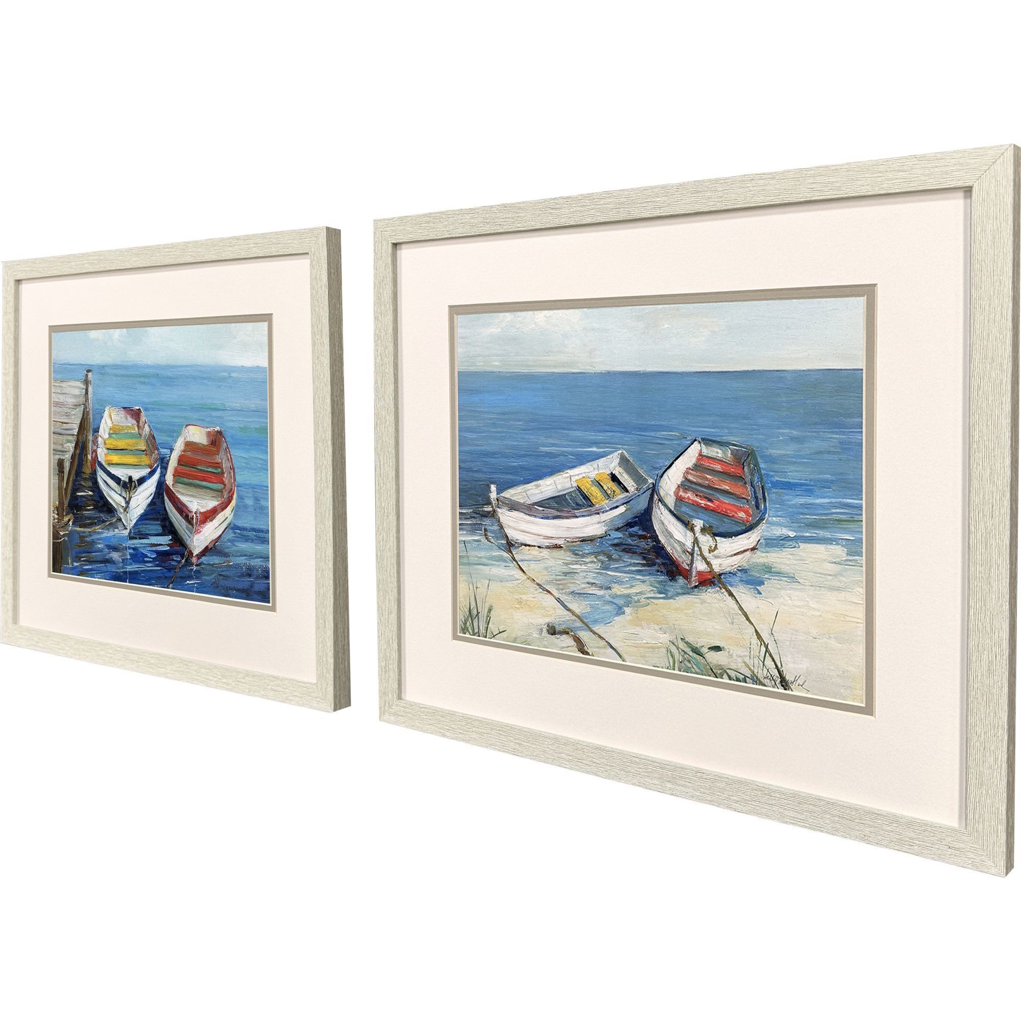 Day of Fishing Blue and Red and Yellow Framed Art, Propac