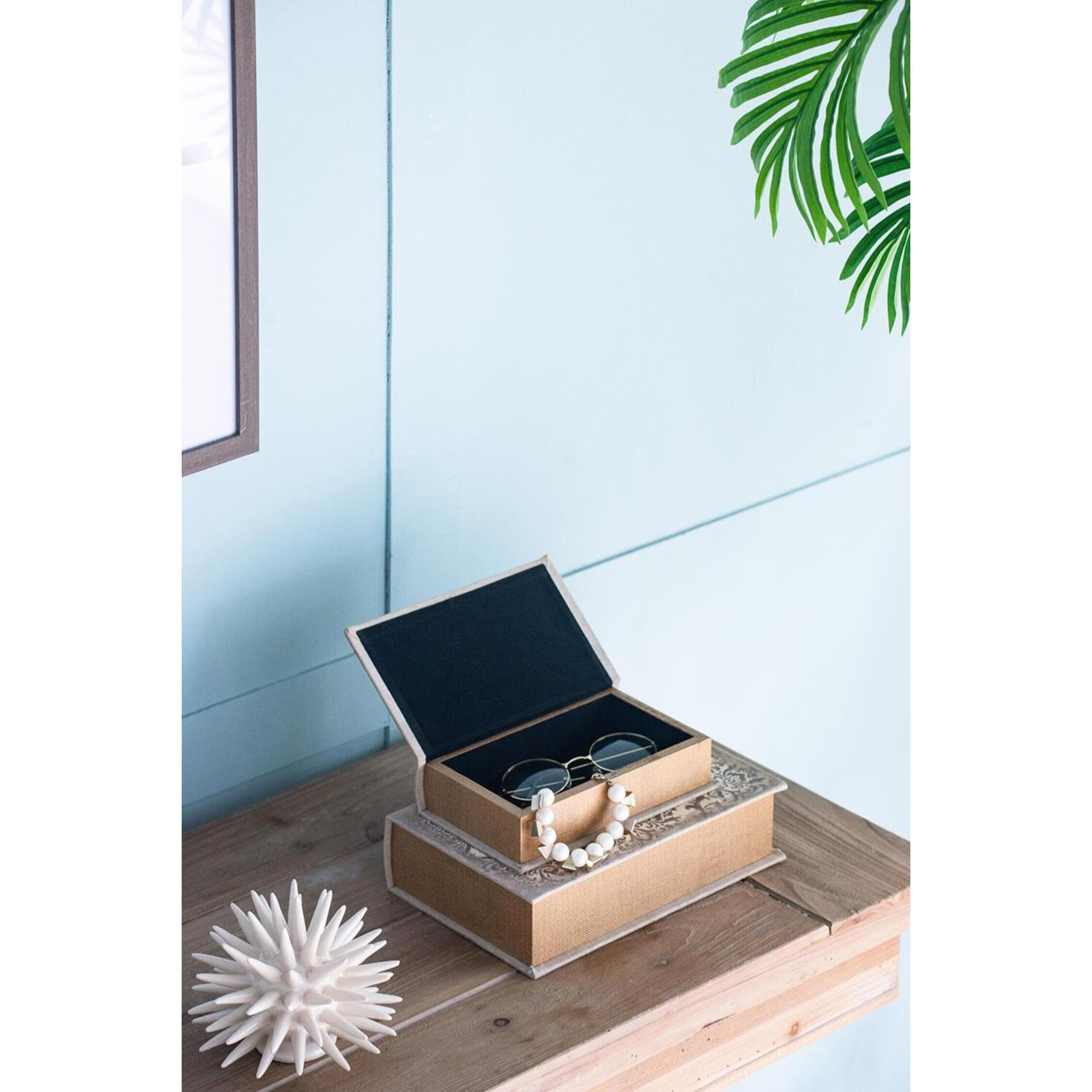 Anita 7 X 3.2 inch White Book Box, Set of 4