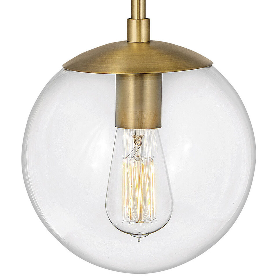 Warby 1 Light 8 inch Heritage Brass Indoor Wall Sconce Wall Light in Clear