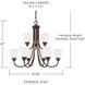 Trenton 9 Light 28 inch Bronze Chandelier Ceiling Light