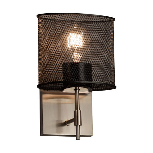 Wire Mesh 1 Light 4.5 inch Matte Black Wall Sconce Wall Light in Square with Flat Rim