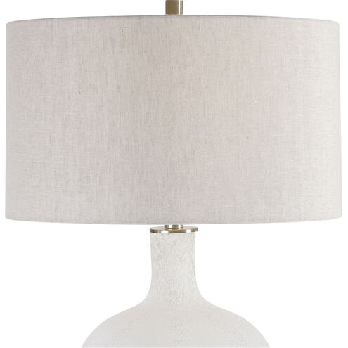 Whiteout 30 inch 150.00 watt Mottled Aged White and Brushed Nickel Table Lamp Portable Light