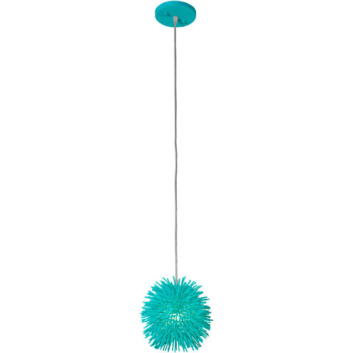 Urchin 1 Light 6.25 inch Aqua Velvet Mini Pendant Ceiling Light
