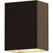 Box LED 5 inch Textured Bronze Indoor-Outdoor Sconce, Inside-Out