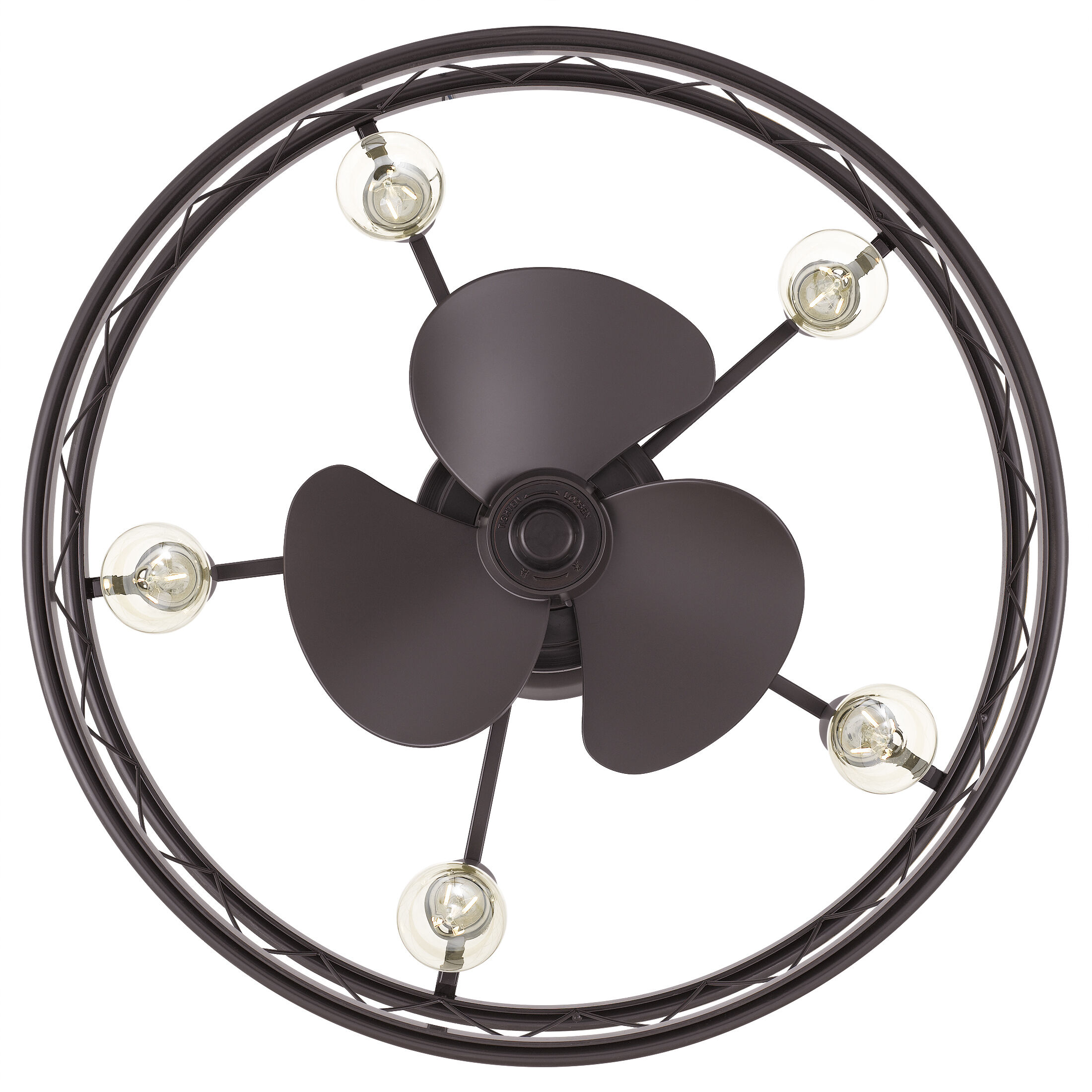 Dury 22 inch Palladian Bronze with Brown Blades Fandelier