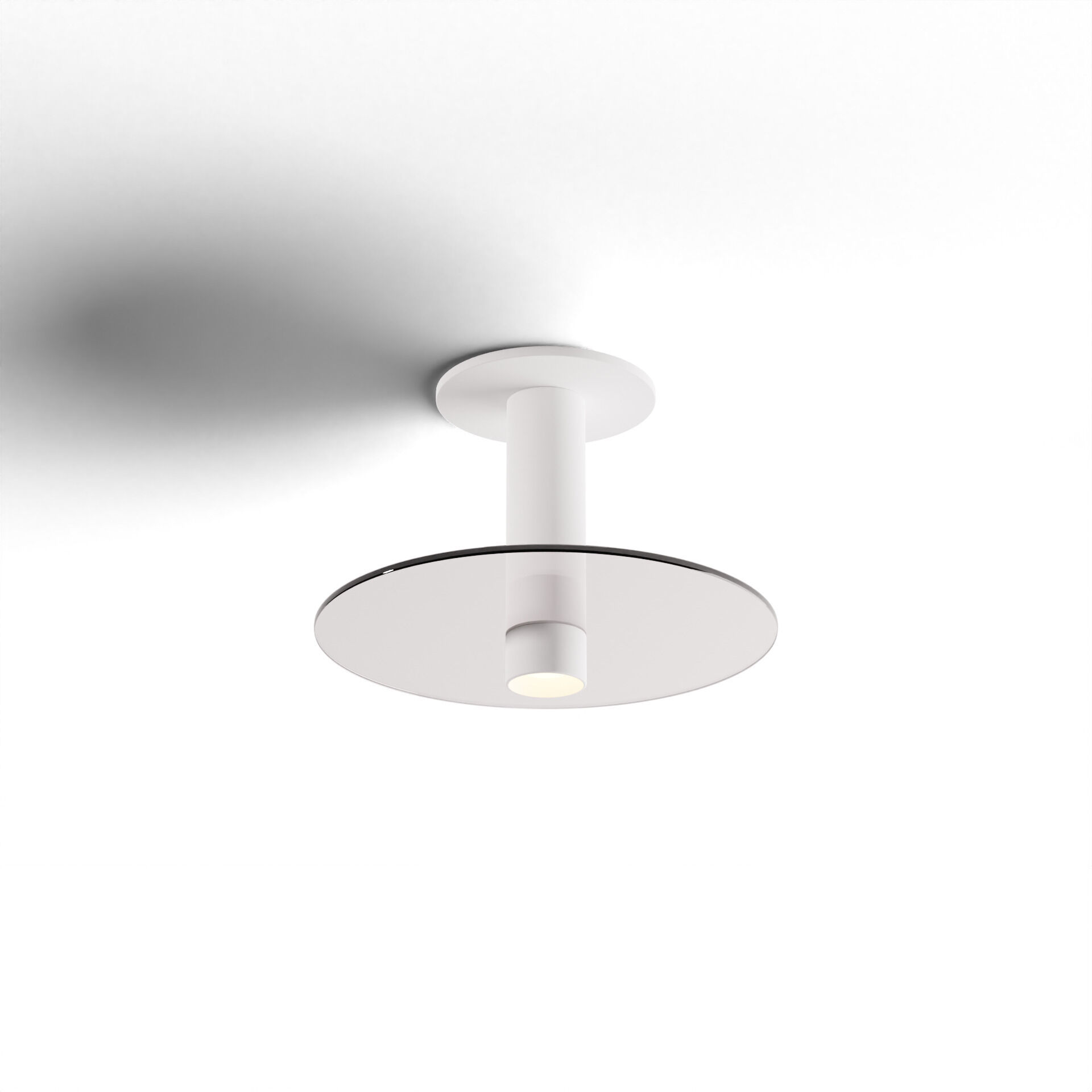 Combi LED 9 inch Matte White Pendant Ceiling Light in Clear Glass, Suspension / Flush Mount 2-in-1