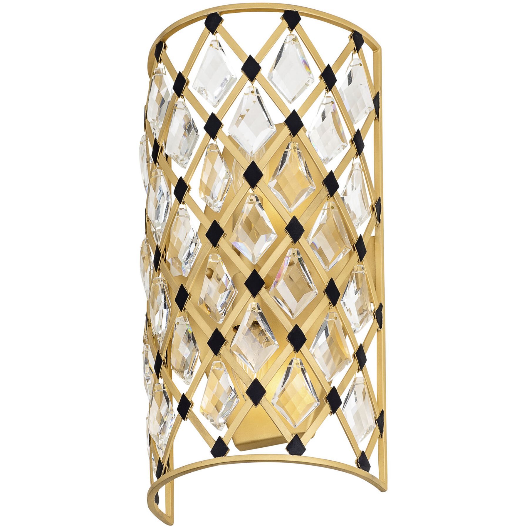 Windsor Sconce Wall Light in French Gold and Matte Black