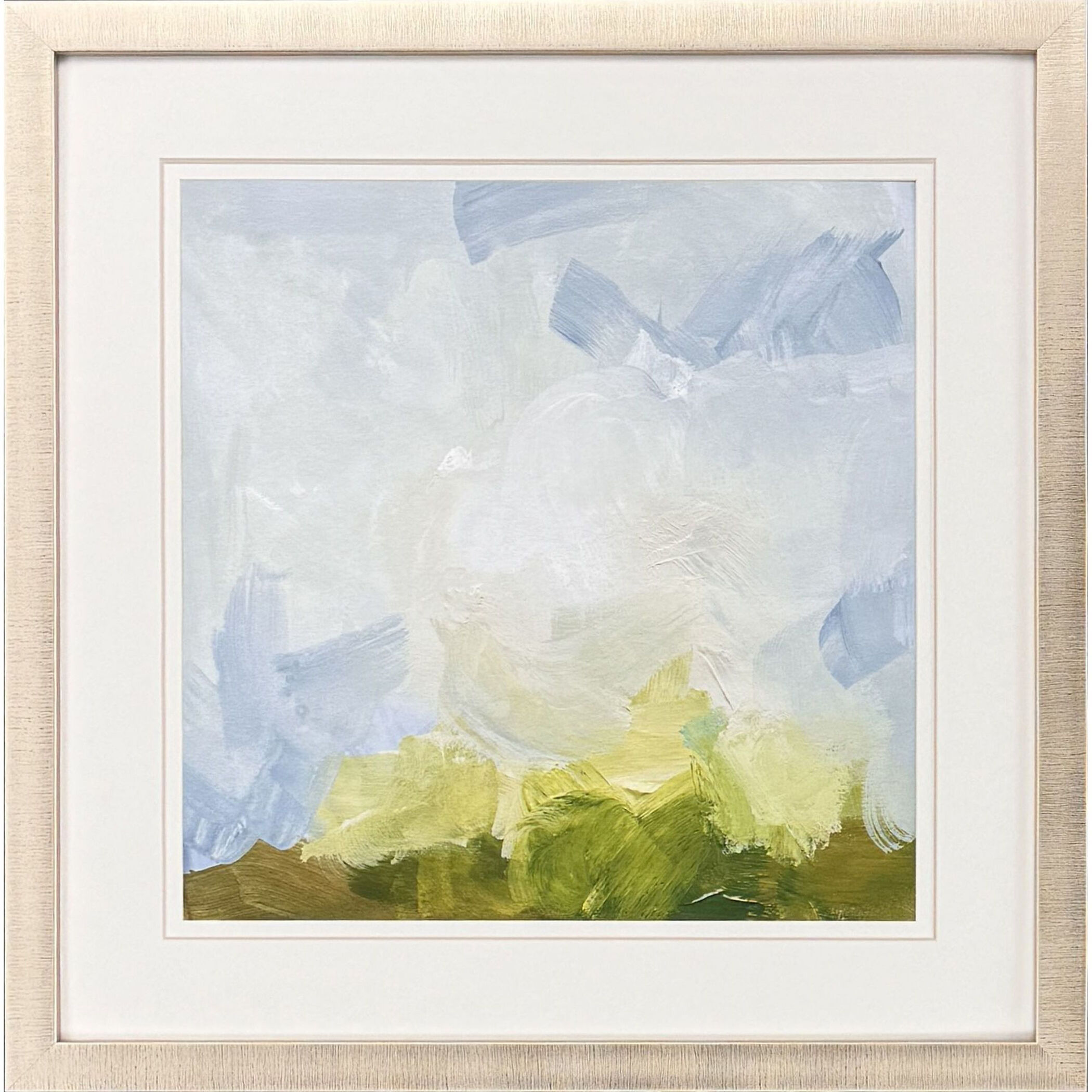Springtide Palette Blue and Green and White Framed Art