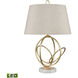 Morely 26 inch 9.00 watt Gold Leaf with White Table Lamp Portable Light