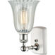 Ballston Hanover LED 6.25 inch White and Polished Chrome Sconce Wall Light in Mouchette Glass, Ballston