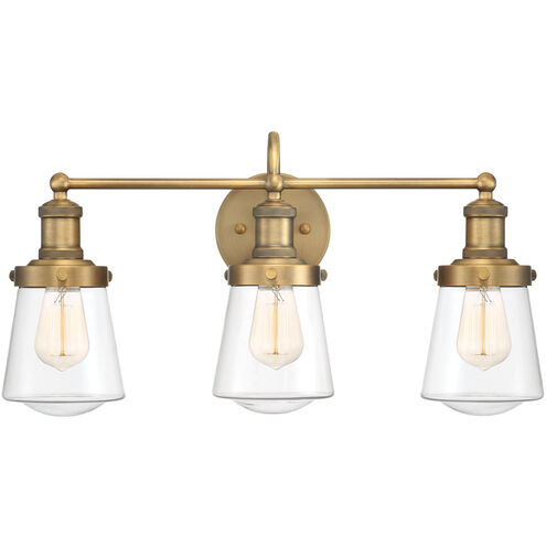 Taylor 3 Light 23 inch Old Satin Brass Bath Bar Wall Light