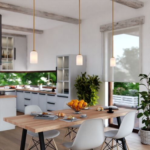 Shelby LED 5.25 inch Natural Brass Mini Pendant Ceiling Light