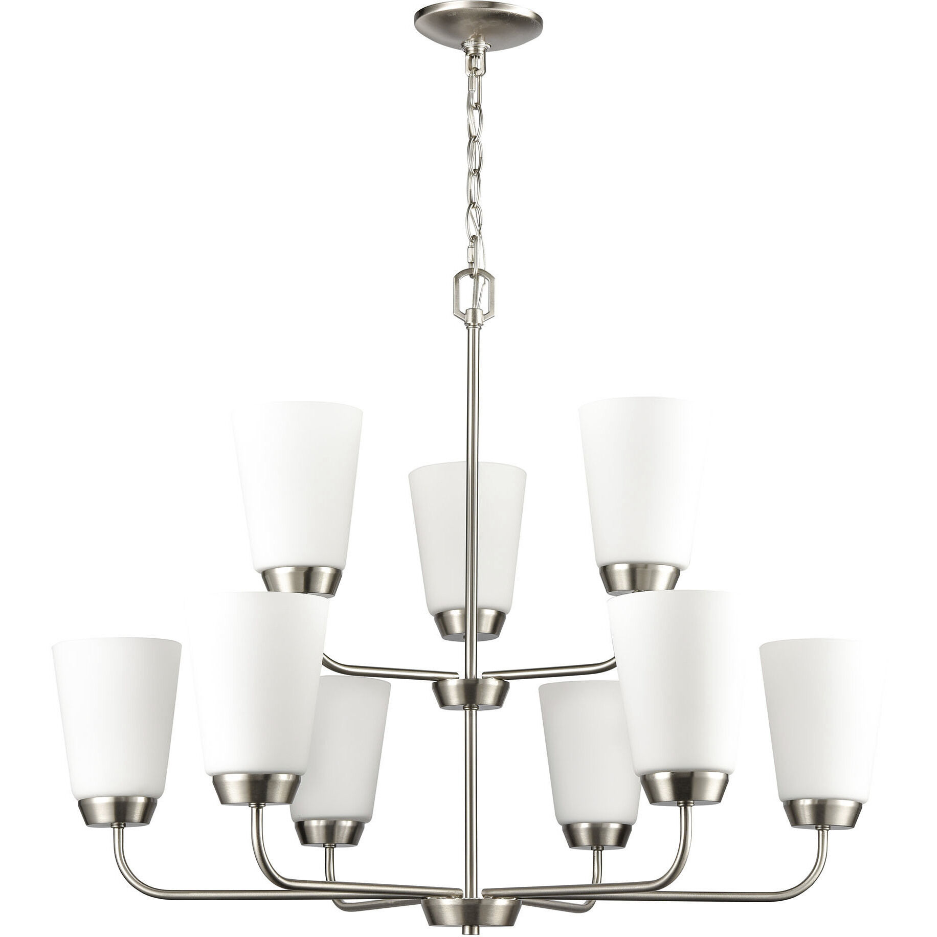 Winslow 9 Light 30 inch Brushed Nickel Chandelier Ceiling Light