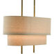 Combermere 4 Light 42 inch Antique Brass/Linen Linear Chandelier Ceiling Light, Rectangular
