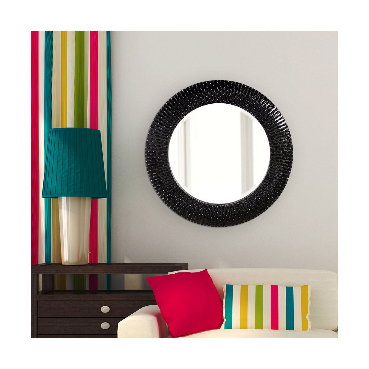 Bergman 32 X 32 inch Glossy Black Wall Mirror 