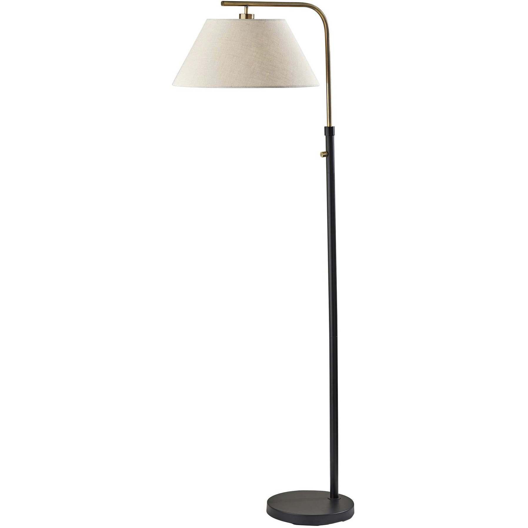 Fletcher 58.5 inch 100.00 watt Black and Antique Brass Floor Lamp Portable Light