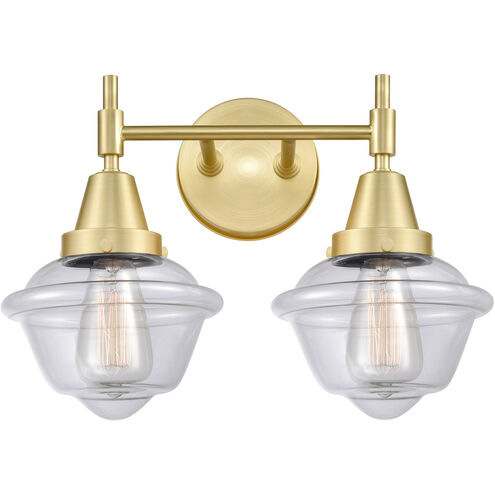 Caden LED 17 inch Satin Brass Bath Vanity Light Wall Light in Clear Glass