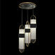 Bond LED 23.5 inch Black and Gold Pendant Ceiling Light in Bahama Sand Studio Glass, Black/Gold