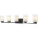 Willow 5 Light 40.5 inch Matte Black Vanity Wall Light