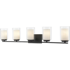 Willow 5 Light 40.5 inch Matte Black Vanity Wall Light