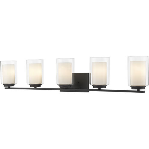 Willow 5 Light 40.5 inch Matte Black Vanity Wall Light