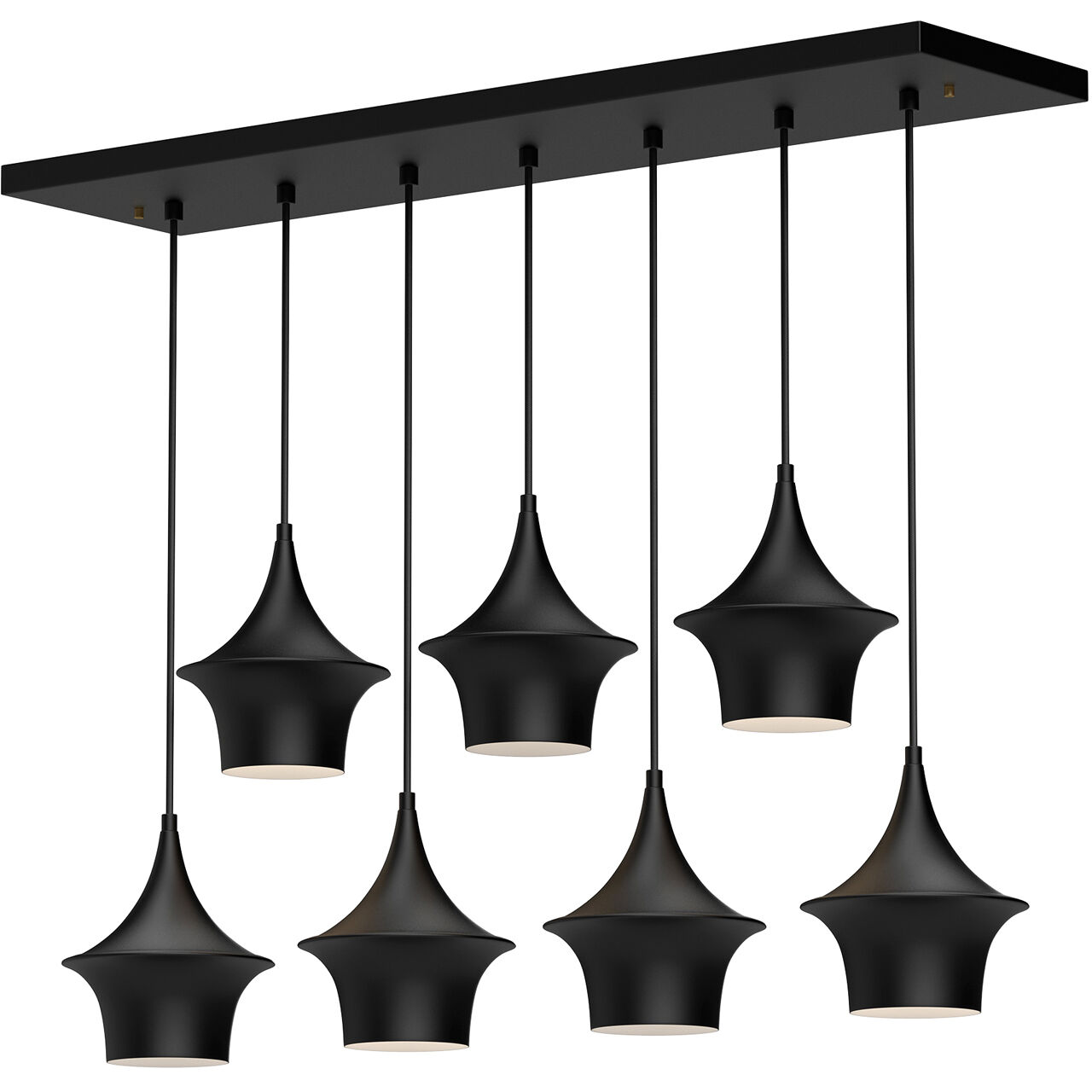 Alora Mood Emiko 7 Light 36.13 inch Matte Black Linear Pendant Ceiling Light