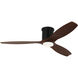 Collins 52 inch Midnight Black with Dark Walnut Blades Indoor/Outdoor Ceiling Fan