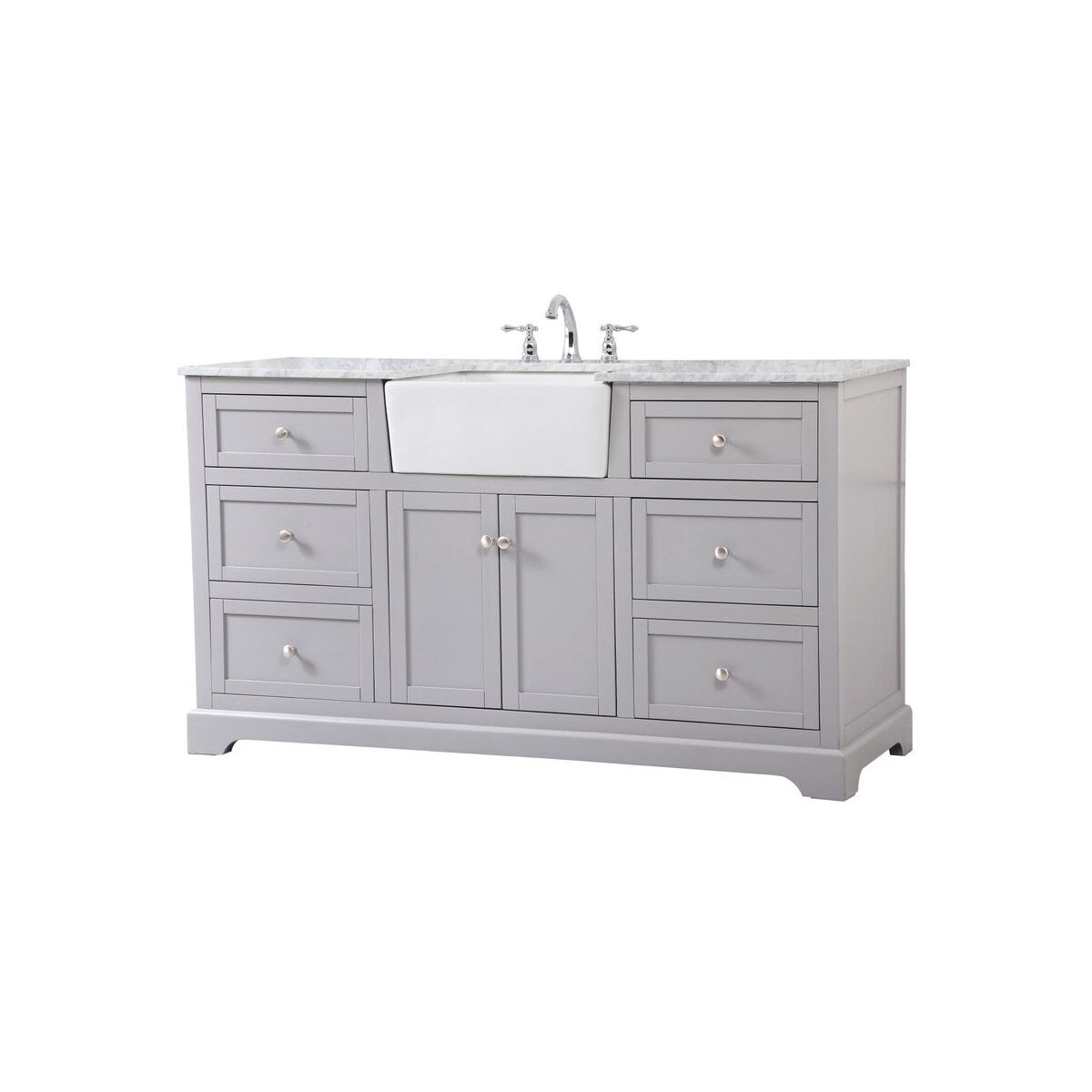 Franklin 60 X 22 X 35 inch Grey Bathroom Vanity Cabinet