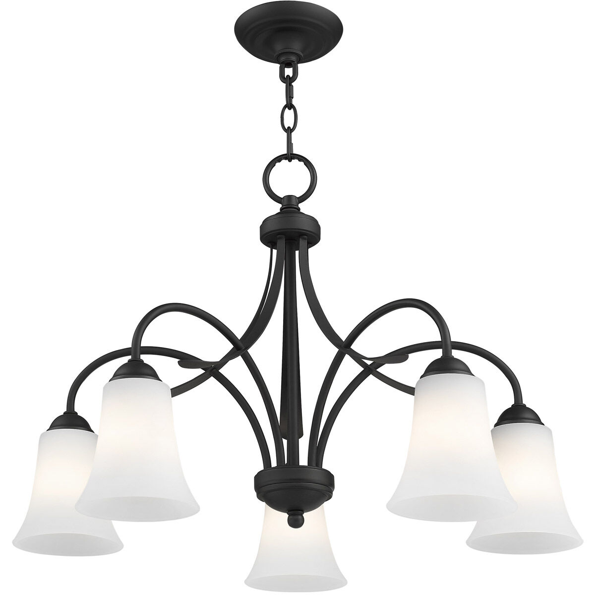 Ridgedale 5 Light 26 inch Black Chandelier Ceiling Light