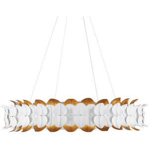 Aventine LED 39 inch Gesso White/Contemporary Gold Chandelier Ceiling Light