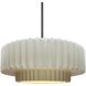 Radiance Collection - Pleated Tier Pendant Ceiling Light in Brushed Nickel, Black Cord, Replaceable Bulb, Matte White, 14.5W x 5.25H, Form+Finish+Function