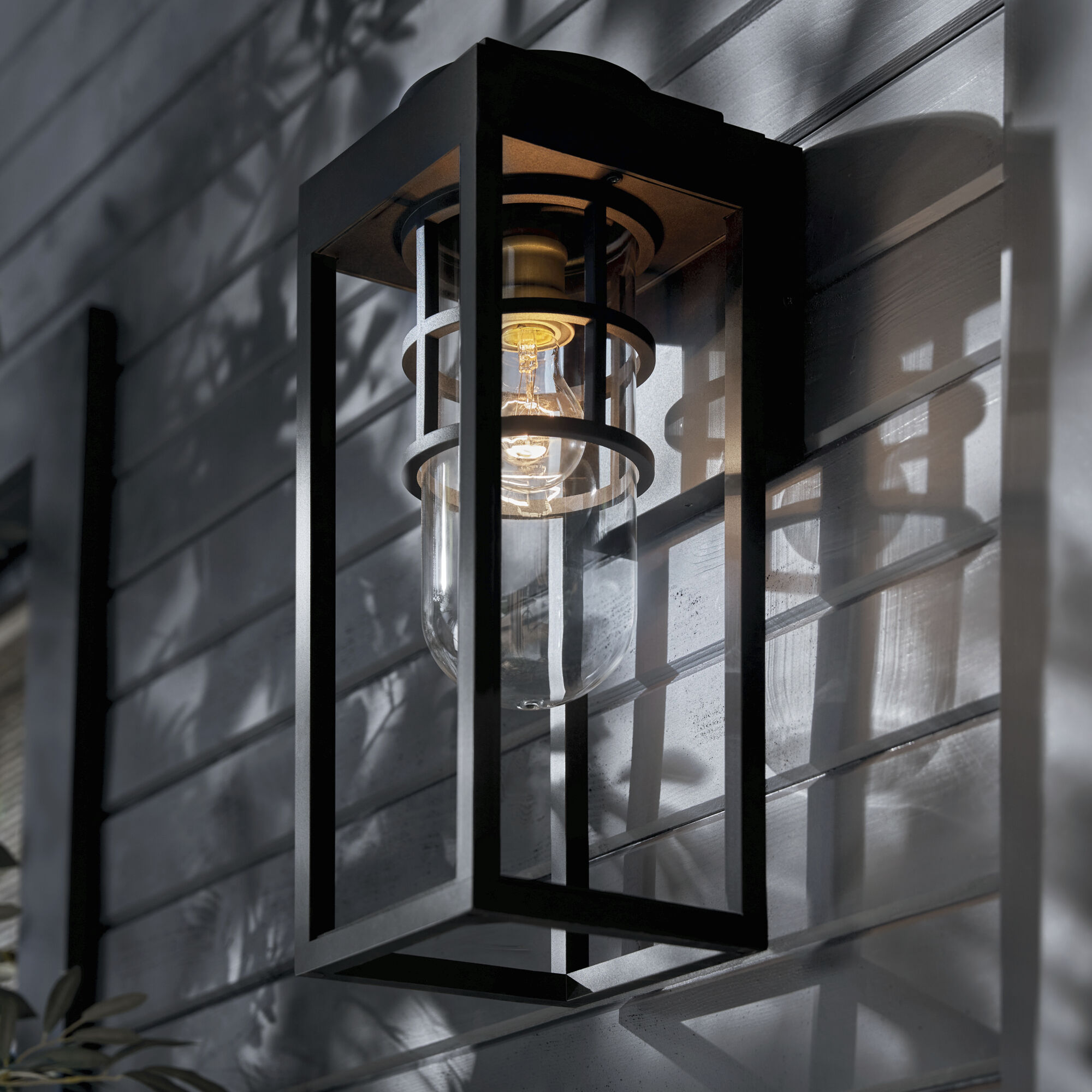 Hone 1 Light 18 inch Black Textured Outdoor Wall, Medium