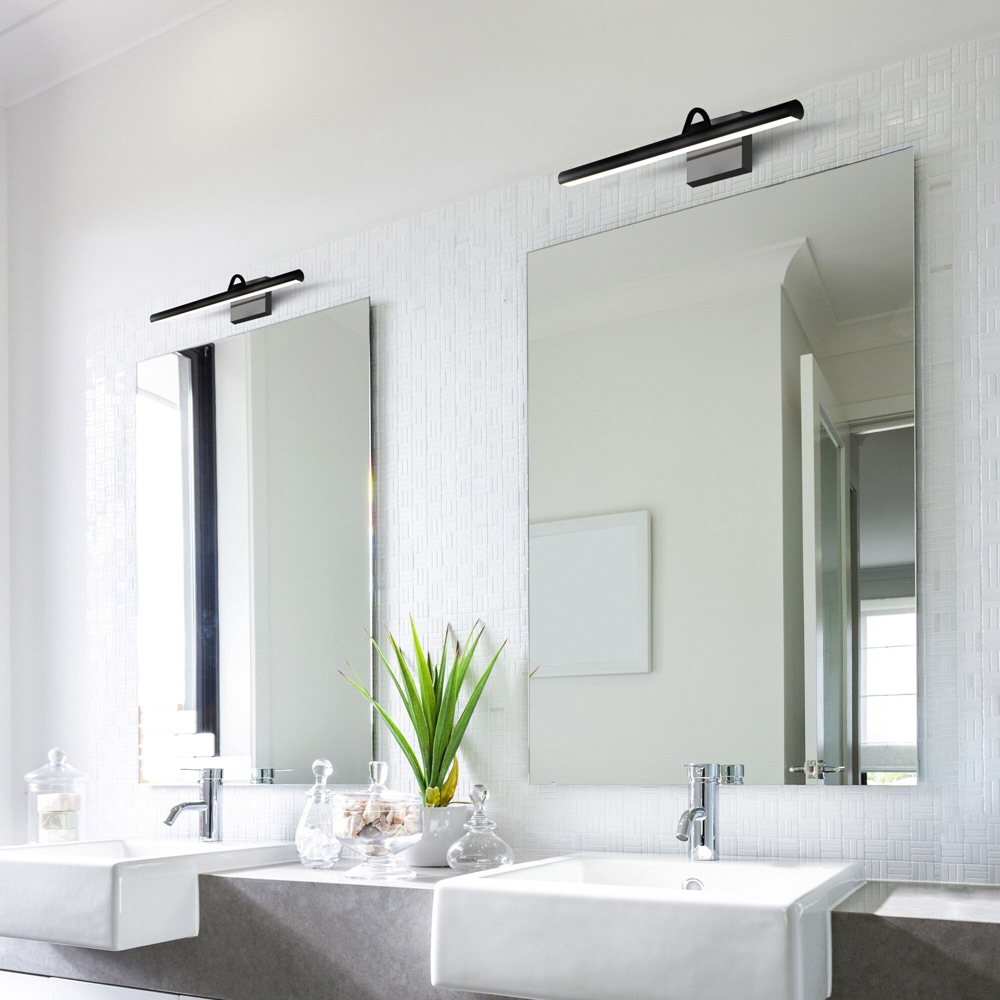 VONN VMW11900BL Procyon 24 inch Black Bathroom Vanity Light Wall Light
