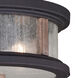Cumberland 2 Light 13 inch Textured Dark Bronze and Burnished Oak Outdoor Ceiling