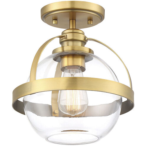 Pendleton 1 Light 9.38 inch Warm Brass Semi-Flush Ceiling Light, Essentials