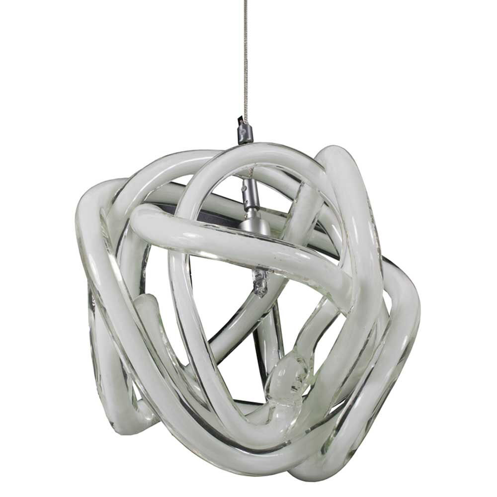 Envisage VI 1 Light 6 inch Satin Nickel Mini Pendant Ceiling Light in White Knot