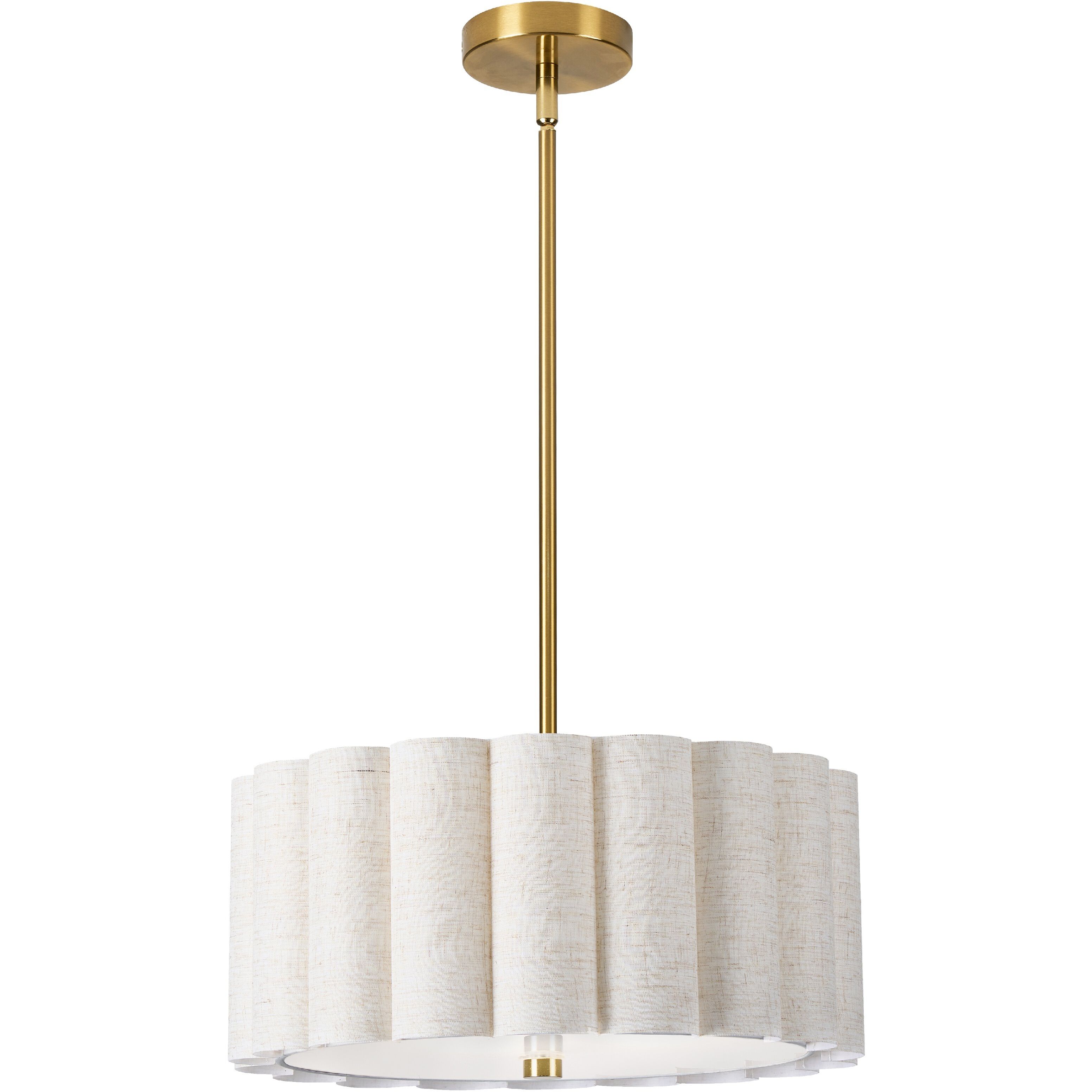 Pacifica LED 16 inch Aged Brass Pendant Ceiling Light in Flax