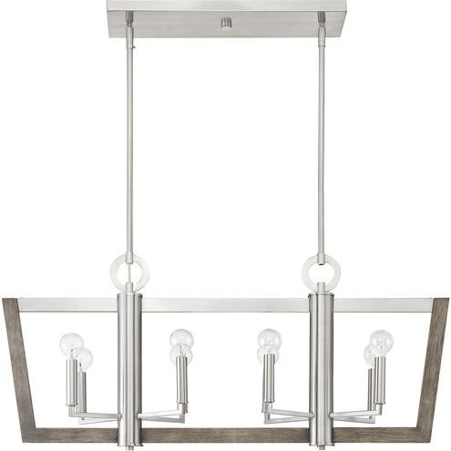 Westend 8 Light 36.5 inch Satin Platinum Chandelier Ceiling Light
